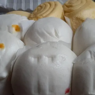 Coconut Pumpkin Steam Roll, Monks Vegi Bao, Taro Paste Bao