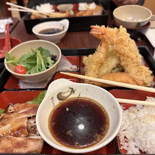Chicken teriyaki and mixed tempura (I already got started!)