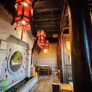 the interior of a chinese restaurant