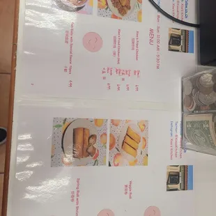 Second half of menu