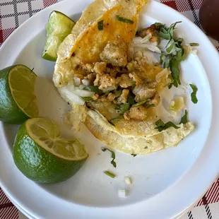 Chicken taco - not good. Chicken was awful