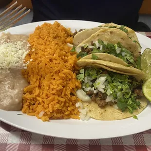 3 Taco Dinner with corn tortillas