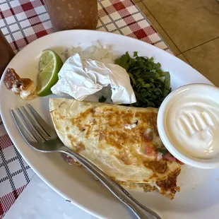 Chicken and cheese quesadilla