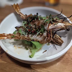 Grilled tiger prawns