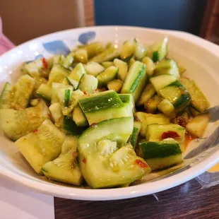 Smashed cucumbers from combo