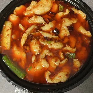 Boiled fish fillet