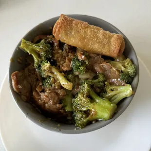 Beef and broccoli + eggroll