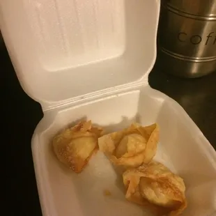 Cream cheese wontons. The cream cheese was a little sweet for my liking.
