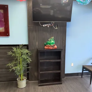 a tv mounted on the wall