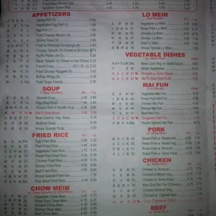 menu