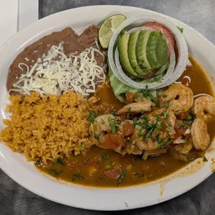 Camarones a la veracruzana. The shrimp were plump and fresh!  Portions for all of our party were generous.