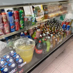 Drinks and fresh fruit