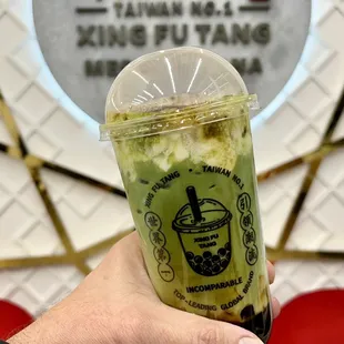(10) Premium Matcha Brown Sugar Boba Milk