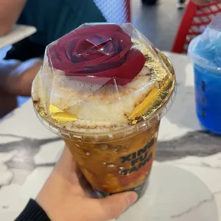 3. Large Rose Gold Foil Brown Sugar Boba Milk Cold