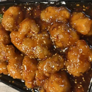 Sesame, chicken. I get it extra spicy