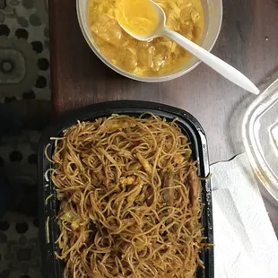 Eggdrop soup &amp; Singapore Mei Fun. Delicious!