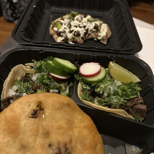 Carne Asada Sope, Carne Asada Tacos, Carne asada Gordita Al Pastor