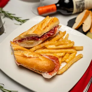 a sandwich and french fries