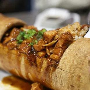 Glutinous Rice With Pork in Bamboo...