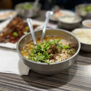 Spicy beef soup
