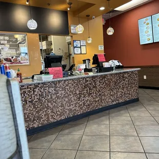 the front desk of the restaurant