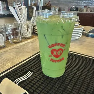 Lavender Iced Matcha Latte