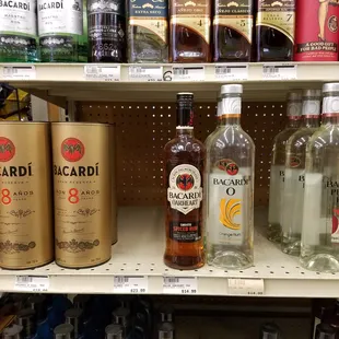 bottles of alcohol on a shelf