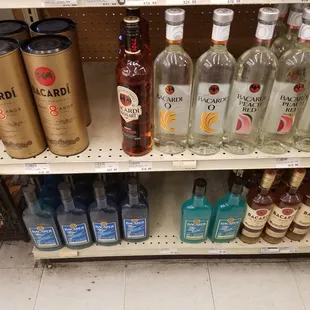 bottles of alcohol on a shelf