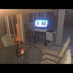 Drink and NetFlix outside in the beautiful weather!!!