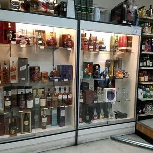the inside of a liquor shop