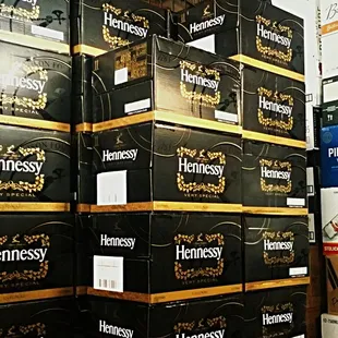 a large stack of boxes