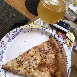 My glass of Victory Sour Monkey with some Brothers Cheese Pizza. Awesome dinner!!