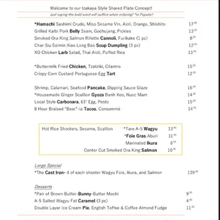 menu