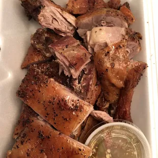 a tray of meat