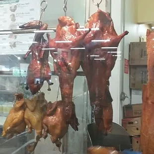 Roasted Duck, Chicken and pig just off pic.