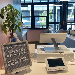 Where to order at XO Waffle - how cute!