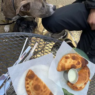 Vegan, chicken, and beef empanadas