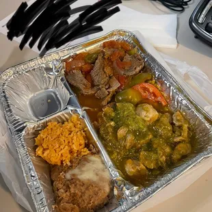 Steak Ranchero and Chile Verde