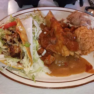 #16 beef taco and tamale
