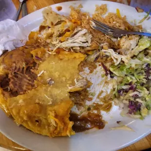 Chicken taco and enchilada