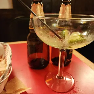 a drink in a martini glass