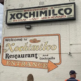 Outside the main entrance.