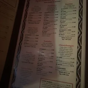 menu