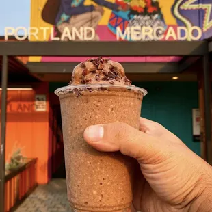 Xoco-Coco Smoothie: real cacao seeds, dairy free Mexican chocolate, pineapple, banana, coconut milk and shredded coconut