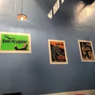 Posters on the walls