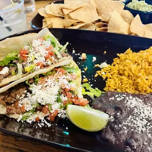 a plate of mexican food