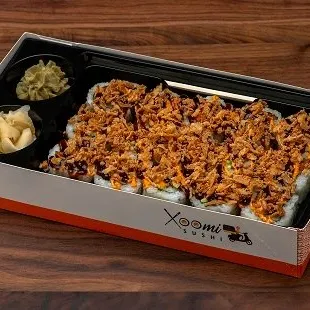 a box of food on a table