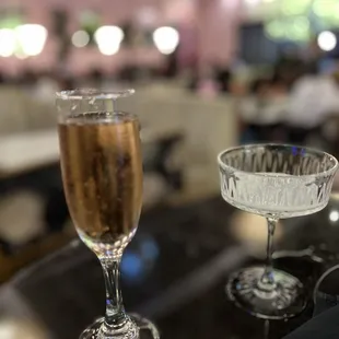 Rosé wine and lemon drop