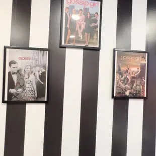 black and white striped walls