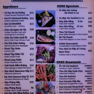 menu